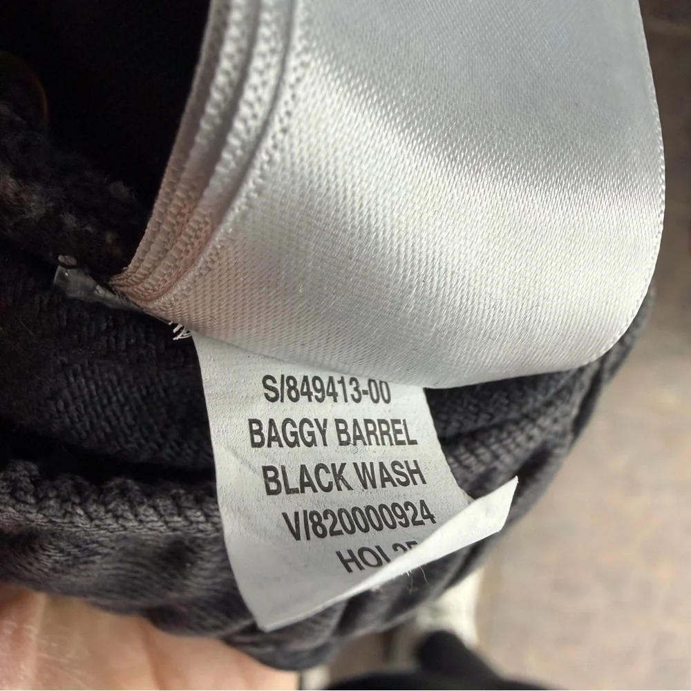 NWT Gap girls baggy barrel‎ jeans size sz M 8 black wash